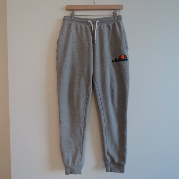 VINTAGE Y2K ELLESSE Heathered Gray Sweatpant Joggers Lounge Athleisure - Size M - Picture 2 of 13